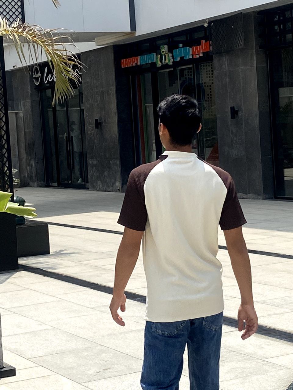 Corduroy Slim Fit Tee - beige