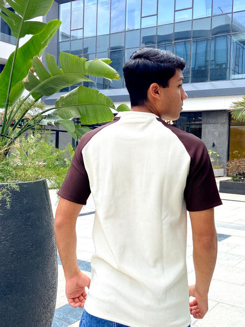 Corduroy Slim Fit Tee - beige