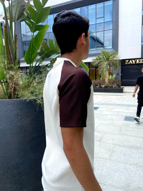 Corduroy Slim Fit Tee - beige